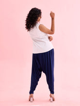 Load image into Gallery viewer, Go Colors Navy Viscose Stretch Patiala
