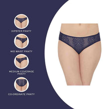 Load image into Gallery viewer, Wacoal Mysa Mid Waist Medium Coverage Everyday Wear Hipster Panty - Navy Blue LP4035
