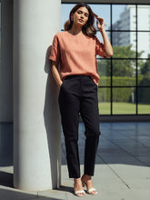 Load image into Gallery viewer, Go Colors Black Cotton Stretch Kurti Pants
