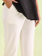 Load image into Gallery viewer, Go Colors Cream Cotton Stretch Kurti Pants
