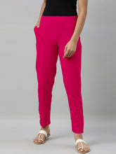 Load image into Gallery viewer, Go Colors Dark Pink Cotton Stretch Kurti Pants
