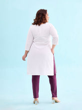 Load image into Gallery viewer, Go Colors Dark Purple Cotton Stretch Kurti Pants
