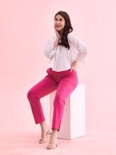 Load image into Gallery viewer, Go Colors Dark Rose Cotton Stretch Kurti Pants

