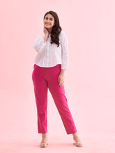 Load image into Gallery viewer, Go Colors Dark Rose Cotton Stretch Kurti Pants
