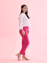 Load image into Gallery viewer, Go Colors Dark Rose Cotton Stretch Kurti Pants
