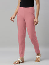 Load image into Gallery viewer, Go Colors Dusty Rose Cotton Stretch Kurti Pants
