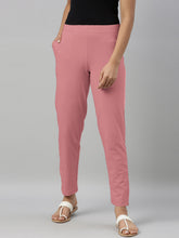 Load image into Gallery viewer, Go Colors Dusty Rose Cotton Stretch Kurti Pants
