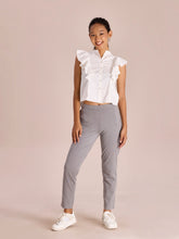 Load image into Gallery viewer, Go Colors Ebony Grey Cotton Stretch Kurti Pants
