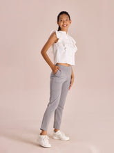 Load image into Gallery viewer, Go Colors Ebony Grey Cotton Stretch Kurti Pants
