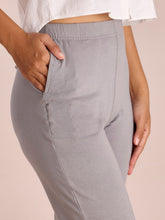 Load image into Gallery viewer, Go Colors Ebony Grey Cotton Stretch Kurti Pants
