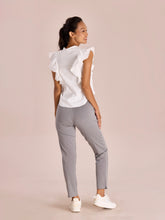 Load image into Gallery viewer, Go Colors Ebony Grey Cotton Stretch Kurti Pants
