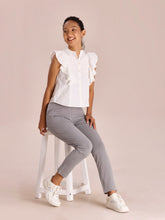 Load image into Gallery viewer, Go Colors Ebony Grey Cotton Stretch Kurti Pants
