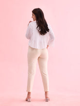 Load image into Gallery viewer, Go Colors Ecru Cotton Stretch Kurti Pants
