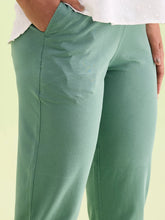 Load image into Gallery viewer, Go Colors Leaf Green Cotton Stretch Kurti Pants
