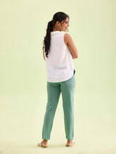 Load image into Gallery viewer, Go Colors Leaf Green Cotton Stretch Kurti Pants
