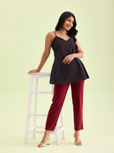 Load image into Gallery viewer, Go Colors Maroon Cotton Stretch Kurti Pants
