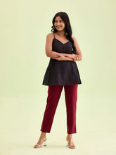 Load image into Gallery viewer, Go Colors Maroon Cotton Stretch Kurti Pants
