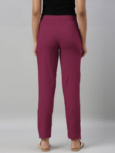 Load image into Gallery viewer, Go Colors Medium Violet Cotton Stretch Kurti Pants
