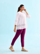 Load image into Gallery viewer, Go Colors Plum Cotton Stretch Kurti Pants
