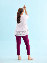 Load image into Gallery viewer, Go Colors Plum Cotton Stretch Kurti Pants
