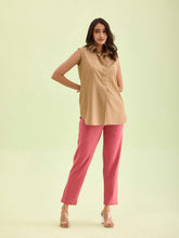 Load image into Gallery viewer, Go Colors Rusty Pink Cotton Stretch Kurti Pants
