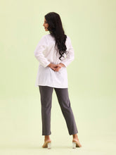 Load image into Gallery viewer, Go Colors Silver Grey Cotton Stretch Kurti Pants
