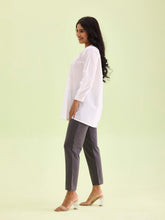 Load image into Gallery viewer, Go Colors Silver Grey Cotton Stretch Kurti Pants
