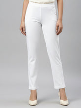 Load image into Gallery viewer, Go Colors White Cotton Stretch Kurti Pants
