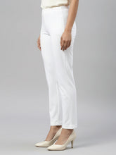 Load image into Gallery viewer, Go Colors White Cotton Stretch Kurti Pants
