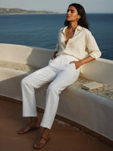 Load image into Gallery viewer, Go Colors White Cotton Stretch Kurti Pants
