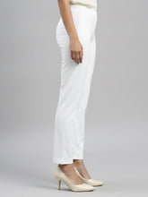 Load image into Gallery viewer, Go Colors White Cotton Stretch Kurti Pants
