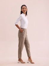 Load image into Gallery viewer, Go Colors Beige Linen Ikat Pencil Pant
