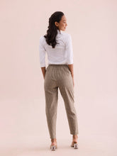 Load image into Gallery viewer, Go Colors Beige Linen Ikat Pencil Pant
