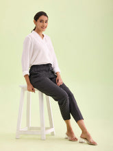 Load image into Gallery viewer, Go Colors Black Cotton Stripe Pencil Pants
