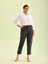 Load image into Gallery viewer, Go Colors Black Cotton Stripe Pencil Pants

