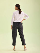 Load image into Gallery viewer, Go Colors Black Cotton Stripe Pencil Pants
