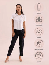 Load image into Gallery viewer, Go Colors Black Cotton Pencil Pant
