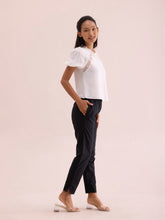 Load image into Gallery viewer, Go Colors Black Cotton Pencil Pant
