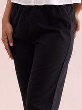 Load image into Gallery viewer, Go Colors Black Cotton Pencil Pant
