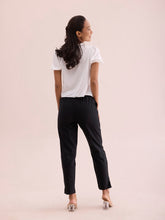 Load image into Gallery viewer, Go Colors Black Cotton Pencil Pant
