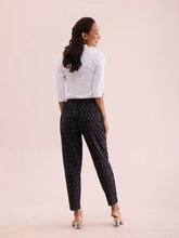 Load image into Gallery viewer, Go Colors Black Linen Ikat Pencil Pant

