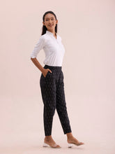 Load image into Gallery viewer, Go Colors Black Linen Ikat Pencil Pant
