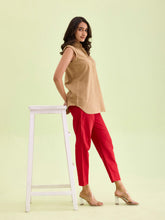 Load image into Gallery viewer, Go Colors Cherry Cotton Pencil Pant
