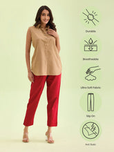 Load image into Gallery viewer, Go Colors Cherry Cotton Pencil Pant
