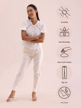 Load image into Gallery viewer, Go Colors Cream Cotton Pencil Pant
