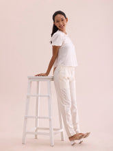 Load image into Gallery viewer, Go Colors Cream Cotton Pencil Pant

