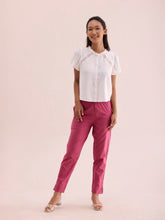 Load image into Gallery viewer, Go Colors Dark Pink Cotton Pencil Pant
