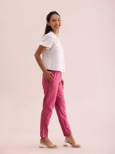 Load image into Gallery viewer, Go Colors Dark Pink Cotton Pencil Pant
