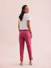 Load image into Gallery viewer, Go Colors Dark Pink Cotton Pencil Pant
