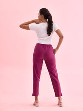Load image into Gallery viewer, Go Colors Dark Wine Cotton Pencil Pant
